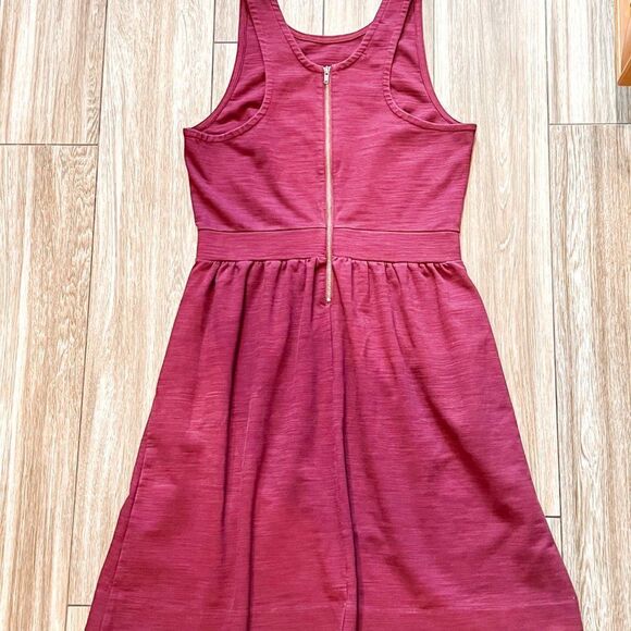 Madewell Burgundy Pierside Zip Back Pockets Dress, Size Small - Picture 4 of 8